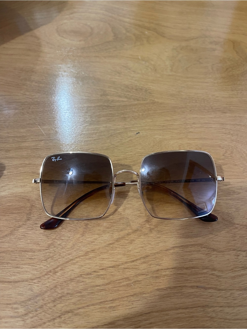 Ray-Ban Women's Gold Frame Sunglasses with Brown Lenses - Picture 3 of 5